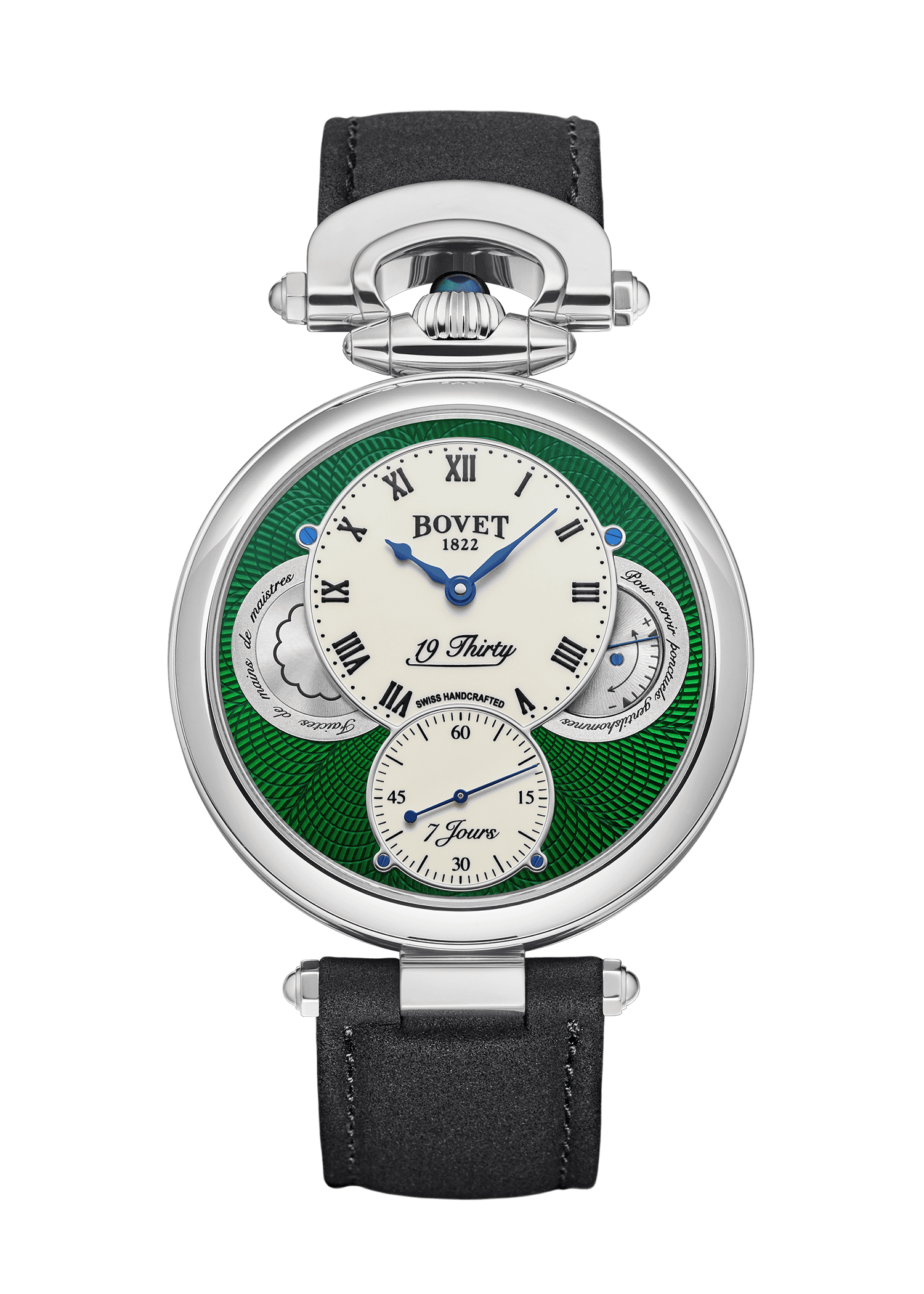 Luxurious Bovet Fleurier 19Thirty timepiece with intricate dial design and elegant craftsmanship.