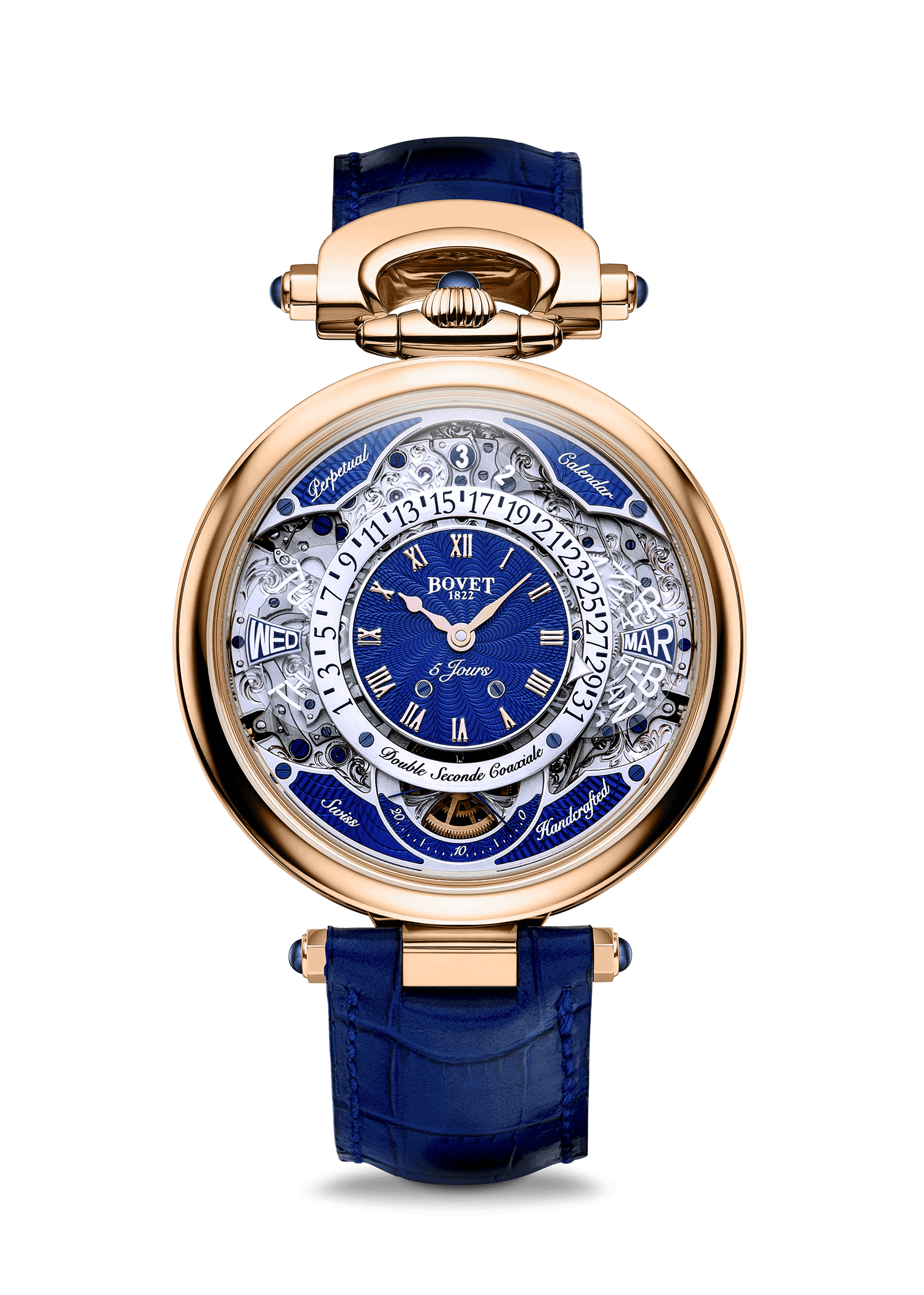 Luxurious Bovet Fleurier Virtuoso VII timepiece with intricate craftsmanship.
