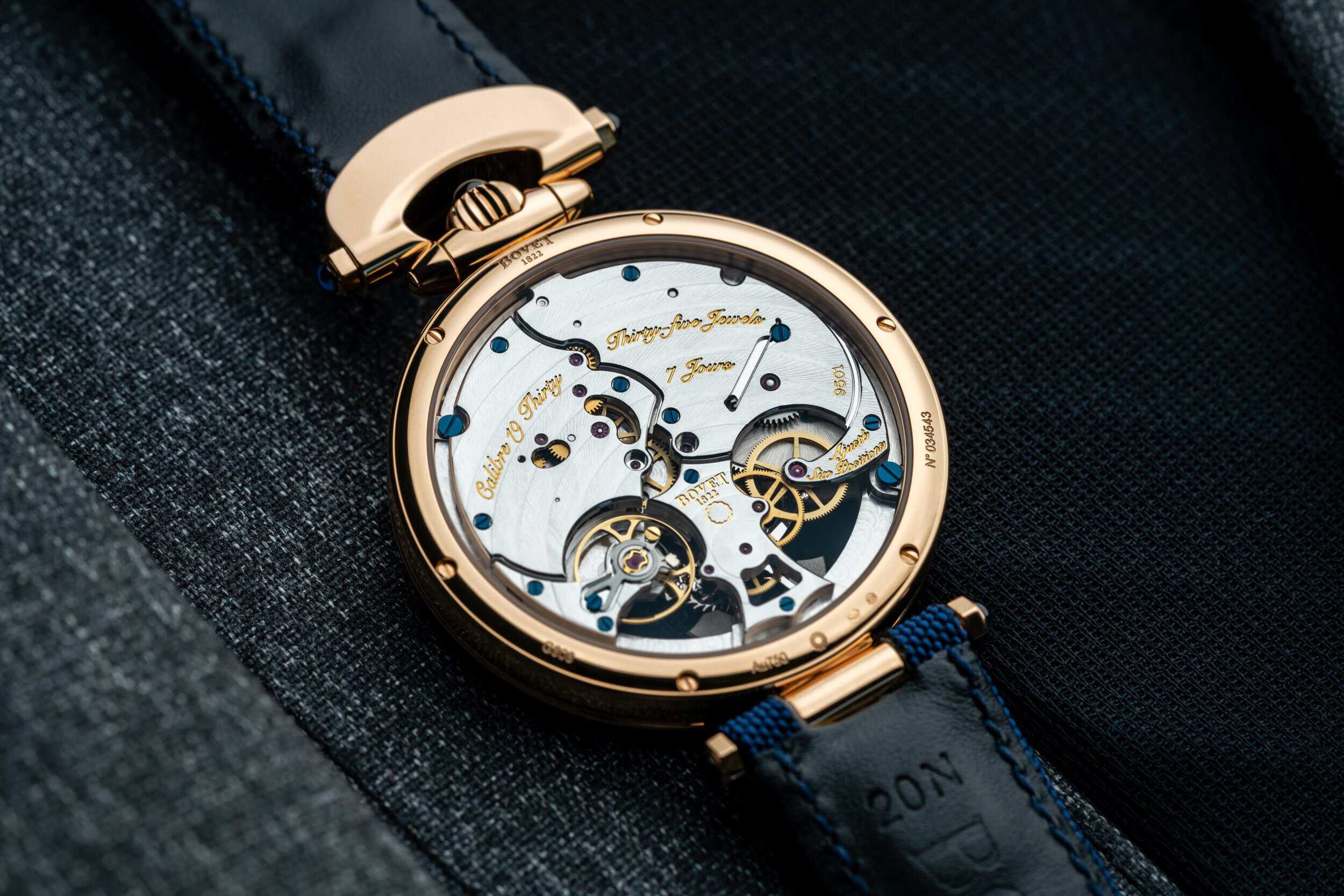 Exquisite Orbis Mundi timepiece by BOVET 1822 with skeleton dial and intricate mechanics.