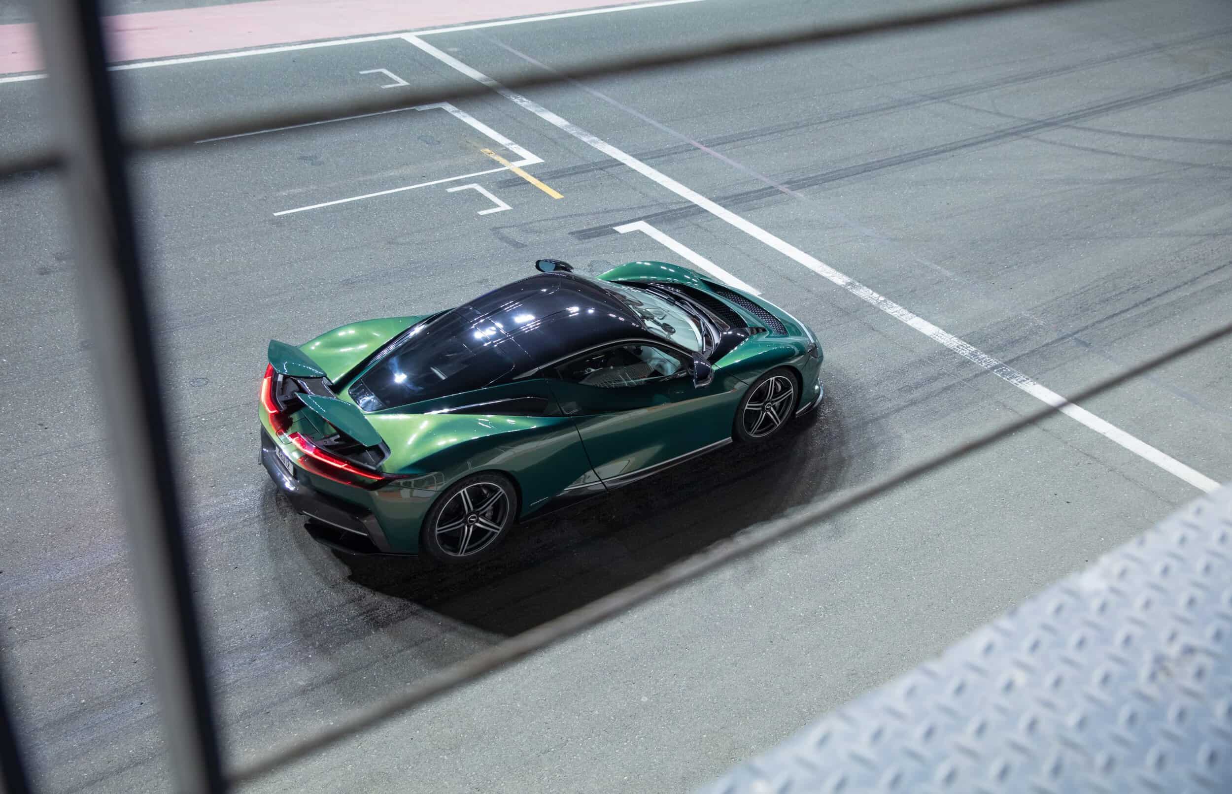 Luxurious green and black timepiece inspired by high-performance racing cars.