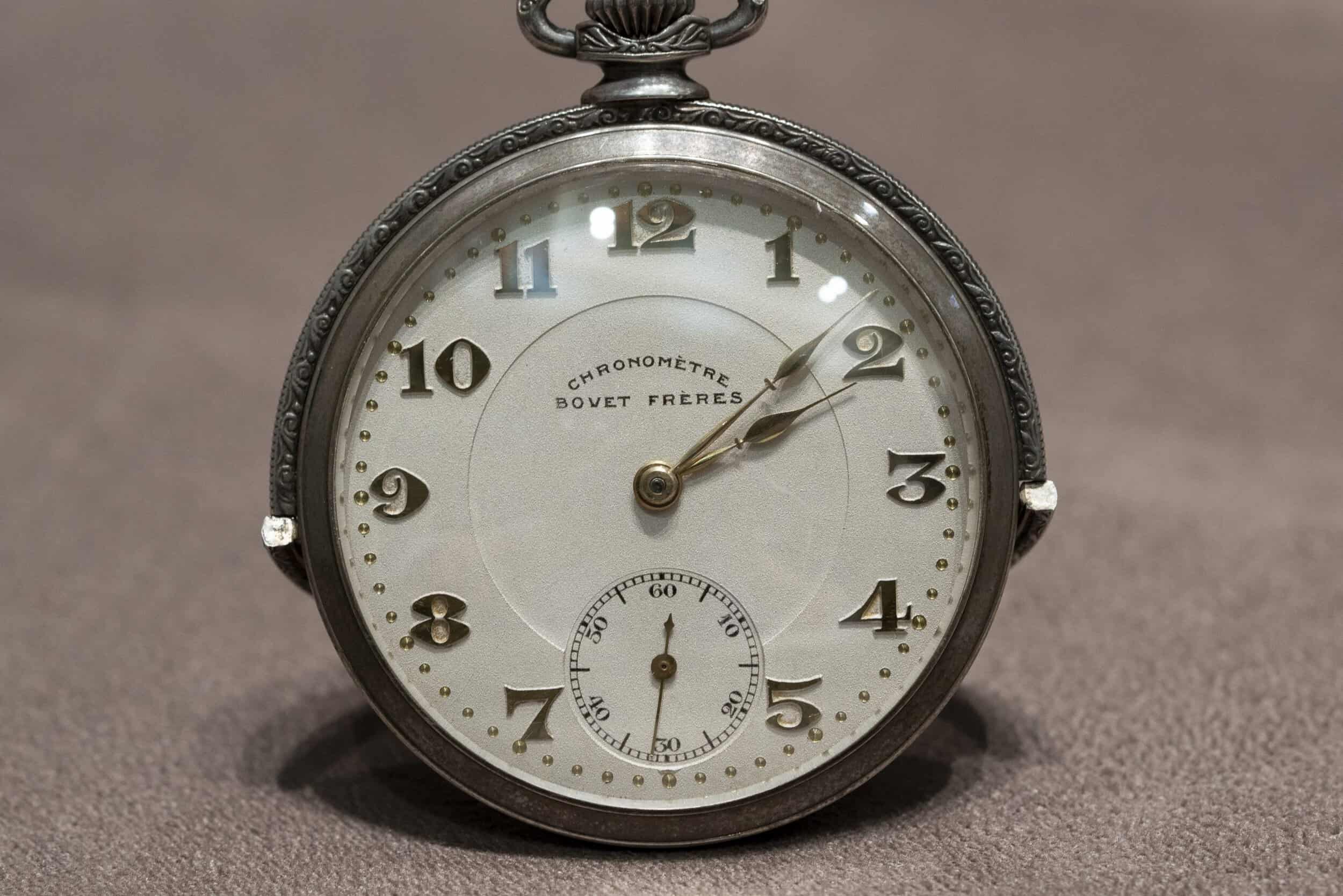 Vintage Bovet pocket timepiece with classic design and elegant details.